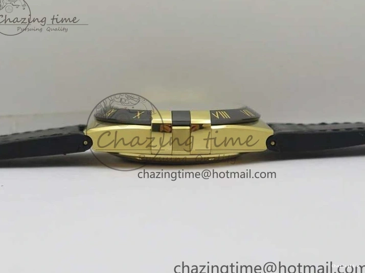 0318 HighQuality Constellation 131.33.41.21.03.001 YG TW Best Edition Black Dial On Gummy Strap A 7871